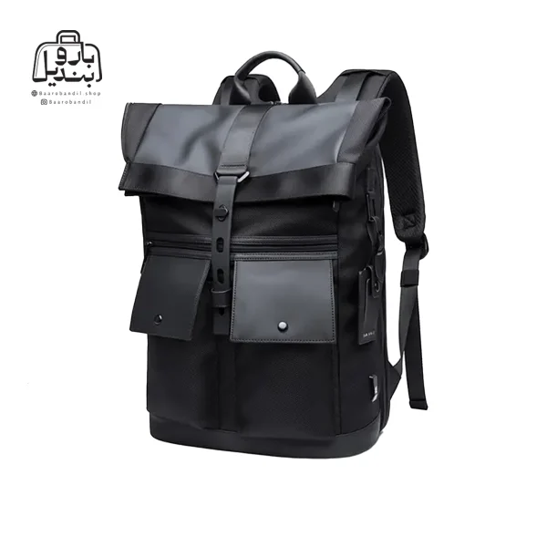 تصویر اختصاصی از نمای جلو و کناری کوله‌پشتی بنج کد g۶۶ در رنگ مشکی