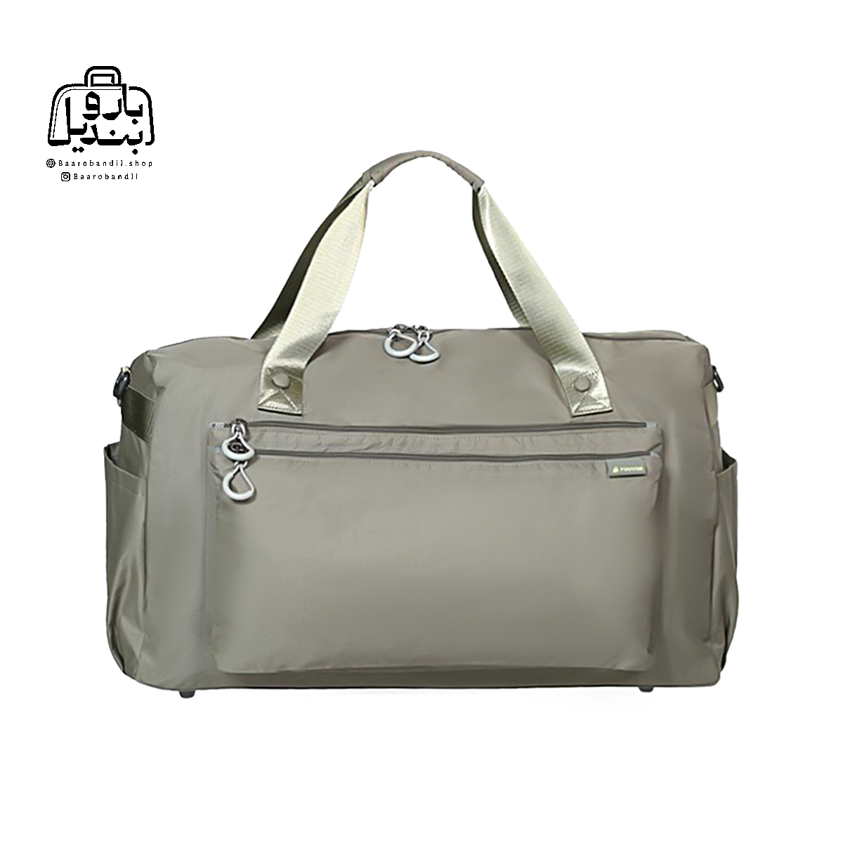 duffel-bag-fouver-2802-23-green-front-1 تصویر اختصاصی از نمای جلوی ساک ورزشی ولنتیر کد ۲۳-۲۸۰۲ در رنگ سبز