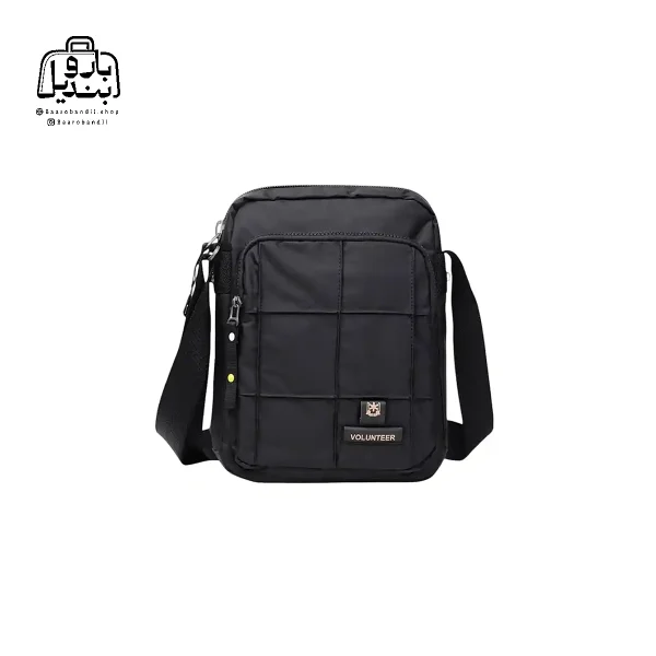 تصویر اختصاصی از نمای جلوی کیف دوشی ولنتیر کد 1590-25 در رنگ مشکی
