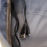 تصویر اختصاصی از پورت usb کوله‌پشتی پرزیدنت کد ۶۱۷۸ در رنگ سبز طوسی
