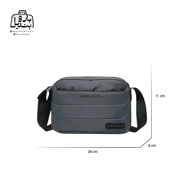 تصویر اختصاصی از سایزبندی کیف دوشی ولنتیر کد 1713-13 در رنگ طوسی
