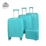 تصویر اختصاصی از چمدان چهار تکهٔ هرموسا کد ۹۰۴۴ در رنگ سبز آبی
