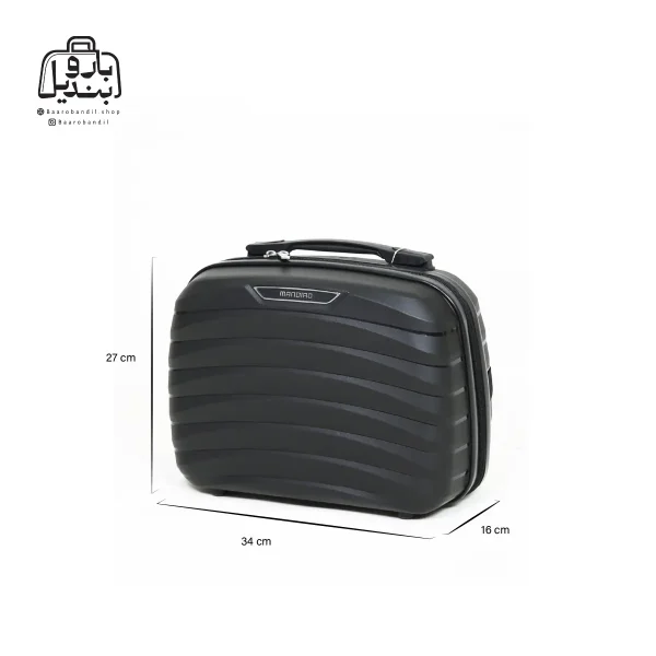 تصویر اختصاصی از کیف آرایشی چمدان ماندیرو در رنگ مشکی با سایزبندی