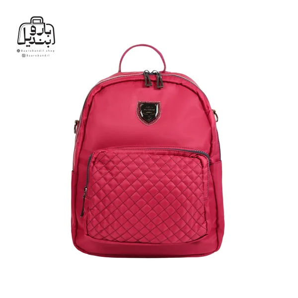 تصویر اختصاصی از نمای جلوی کوله‌پشتی ako fashion کد 1-1032 رنگ آلبالوئی