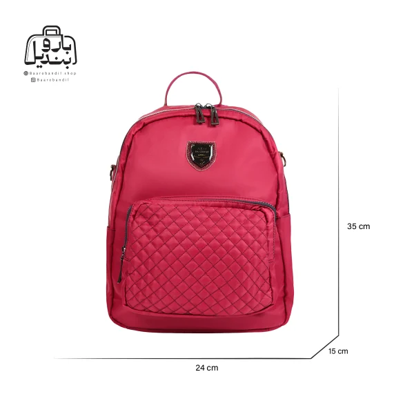 تصویر اختصاصی از سایزبندی کوله‌پشتی ako fashion همراه با بند کد 1-1032 رنگ آلبالوئی