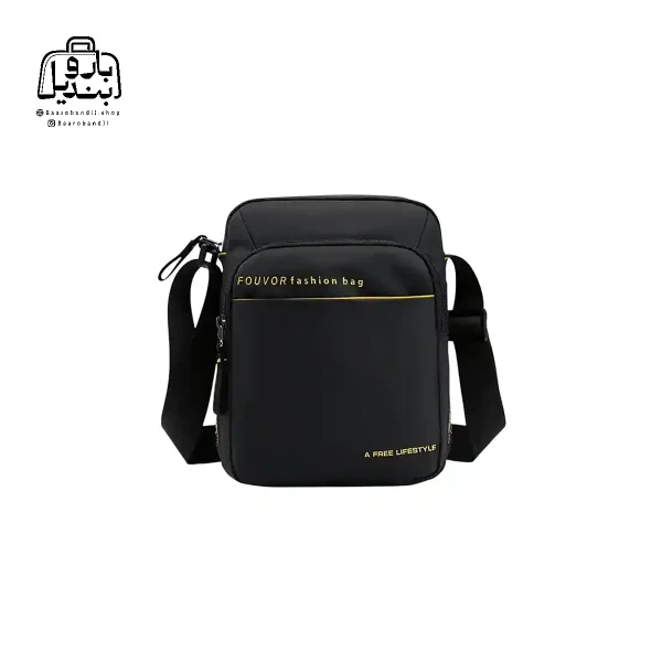 تصویر اختصاصی از نمای جلوی کیف دوشی فوور کد 2538-06 در رنگ مشکی