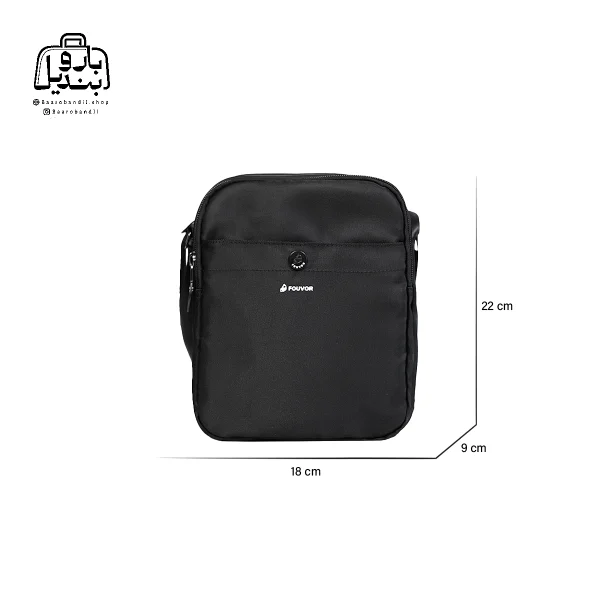 تصویر اختصاصی از سایزبندی کیف دوشی فوور کد 2918-06 در رنگ مشکی