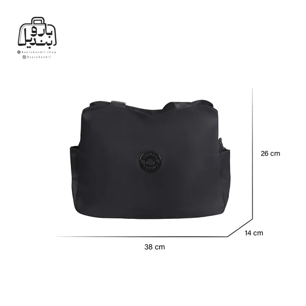 تصویر اختصاصی از سایزبندی کیف زنانه دوشی چیبائو کد 79034 در رنگ مشکی