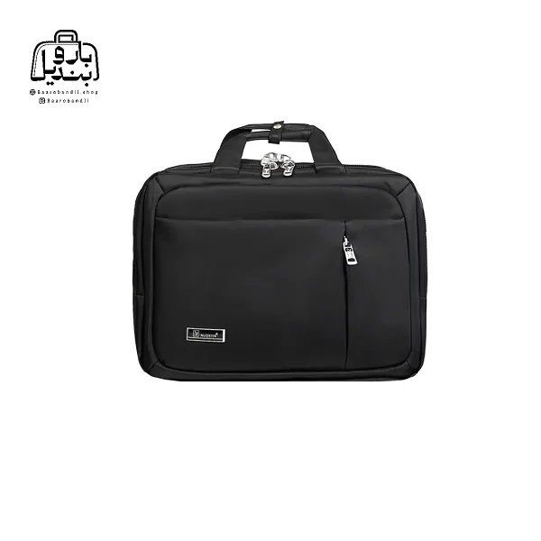 تصویر اختصاصی از نمای جلوی کیف دستی لپ‌تاپی نوژیا کد ۵۰۳۶ در رنگ مشکی