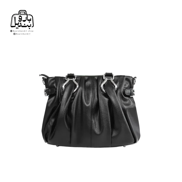 تصویر اختصاصی از نمای جلوی کیف زنانه دوشی حاصل کد ۱-۱۵۳۲ در رنگ مشکی