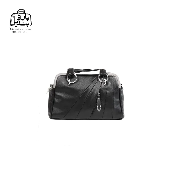 تصویر اختصاصی از نمای جلوی کیف زنانه دوشی حاصل کد ۱-۱۵۳۵ در رنگ مشکی